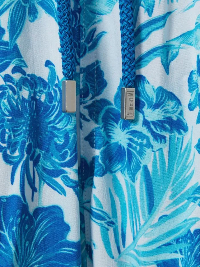 REISS Swimwear Men Vilebrequin Tropical Print Swim Shorts Blanc Blue