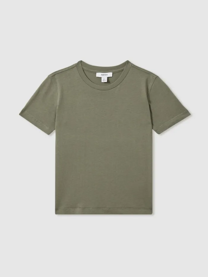 REISS TShirts Children Cotton Crew Neck TShirt Lichen Green