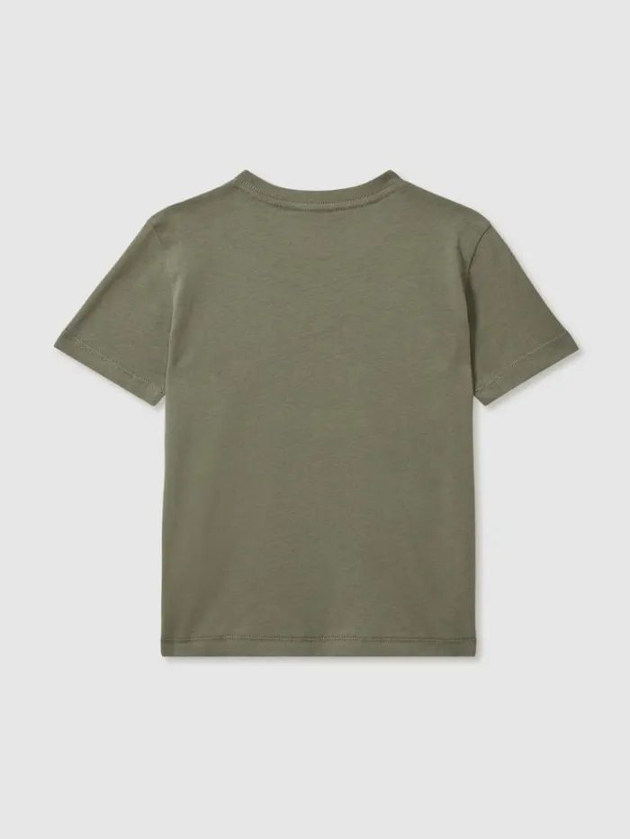 REISS TShirts Children Cotton Crew Neck TShirt Lichen Green
