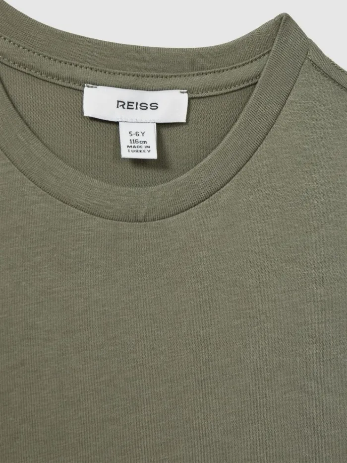 REISS TShirts Children Cotton Crew Neck TShirt Lichen Green