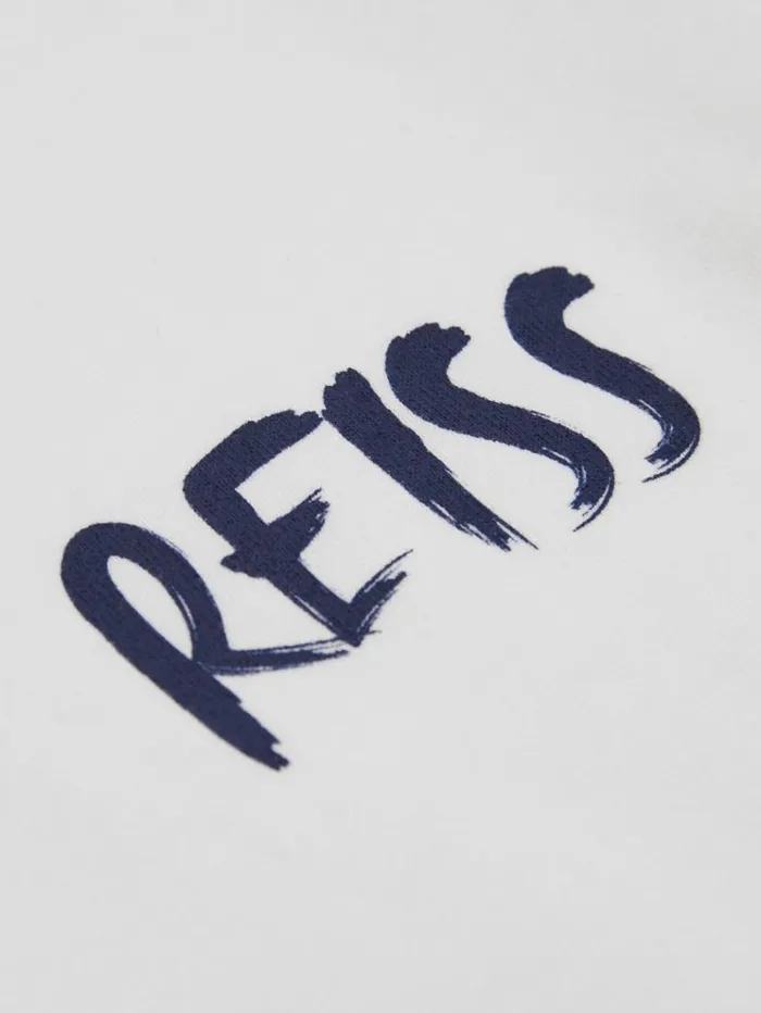 REISS TShirts Children Cotton Motif TShirt Optic Whitenavy