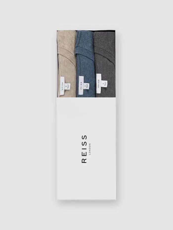 REISS TShirts Men Crew Neck TShirts 3 Pack Multi Melange