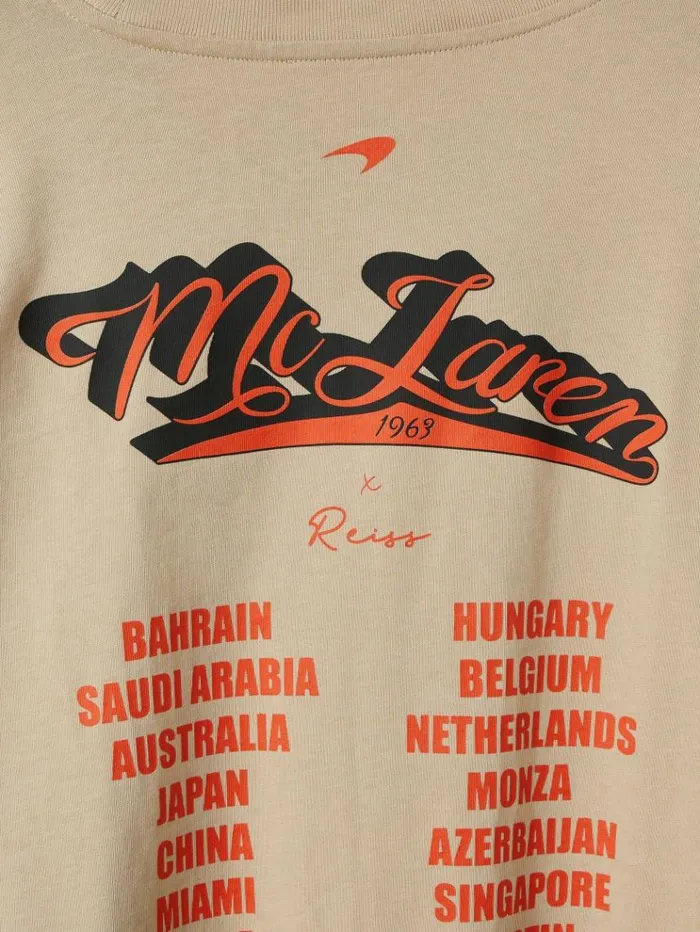 REISS TShirts Men McLaren F1 Crew Neck Tour TShirt Taupe