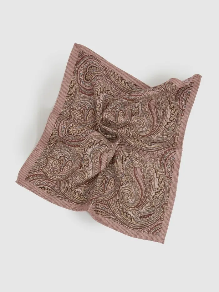REISS Ties and Pocket Squares Men Reversible Silk Pocket Square Dusty Pink