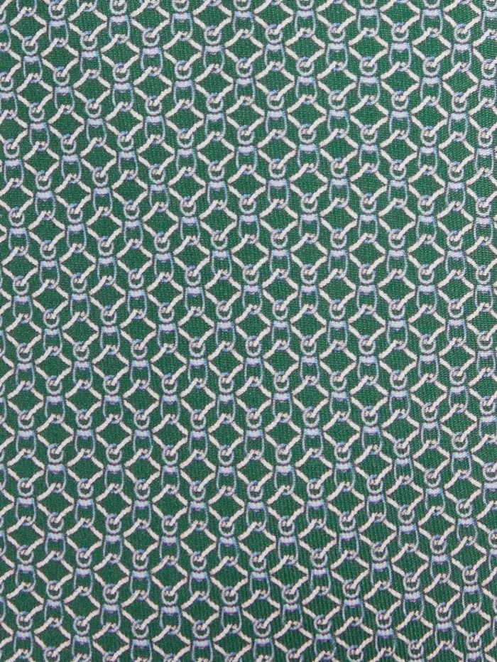 REISS Ties and Pocket Squares Men Silk Chain Pattern Tie Dark Green