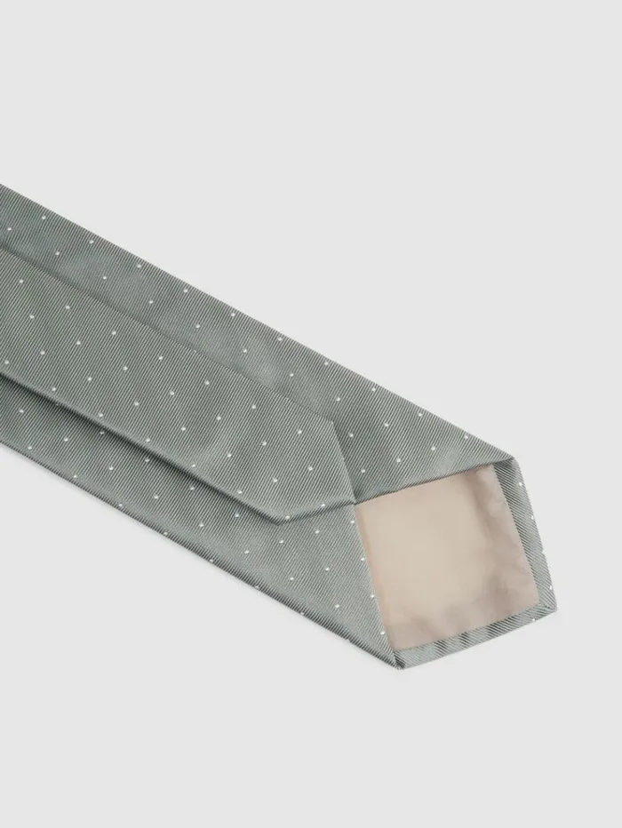 REISS Ties and Pocket Squares Men Silk Polka Dot Tie Soft Sage