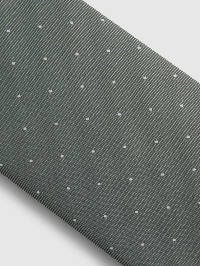 REISS Ties and Pocket Squares Men Silk Polka Dot Tie Soft Sage