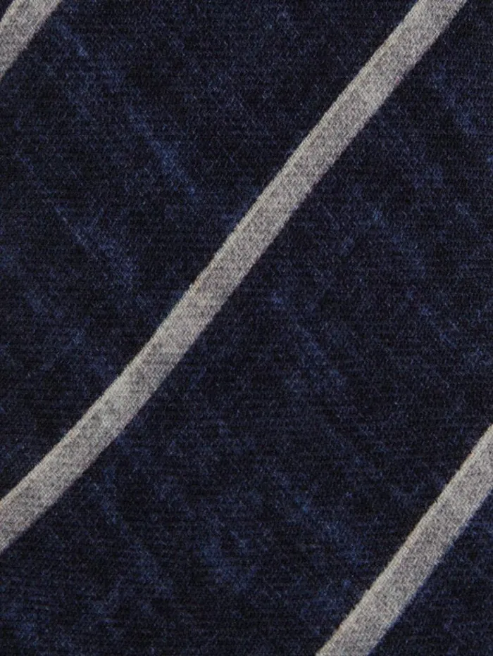 REISS Ties and Pocket Squares Men Striped Wool Melange Tie Navy