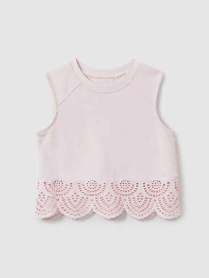 REISS Tops and TShirts Children Cotton Broderie Top CoOrd Pink