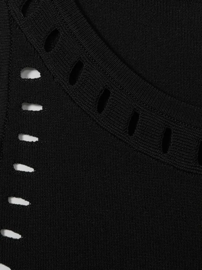 REISS Tops Women Fitted CutOut Detail Vest Black