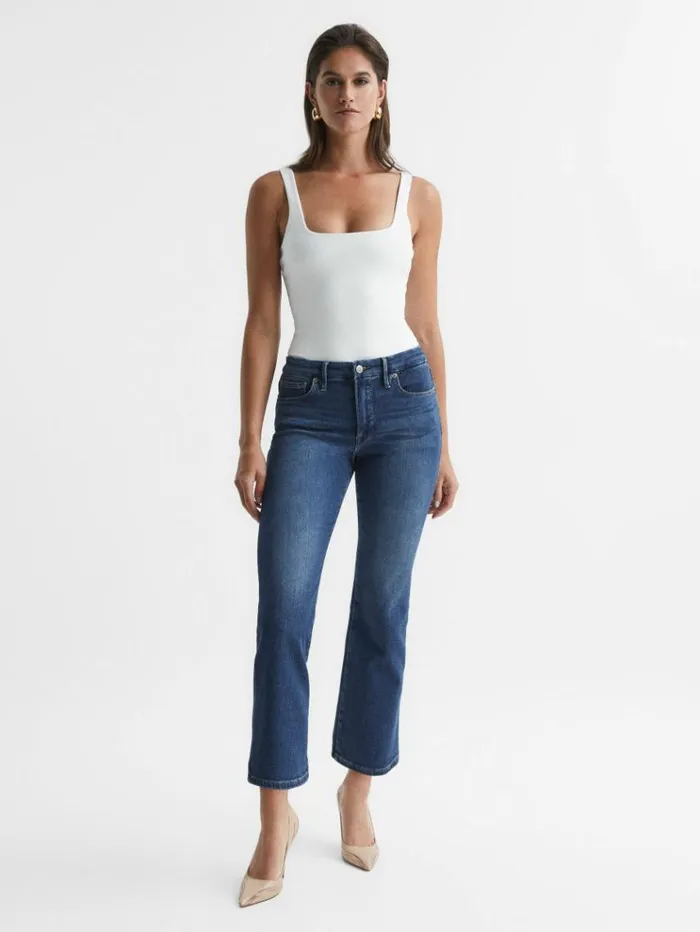 REISS Tops Women Good American Square Neck Bodies White