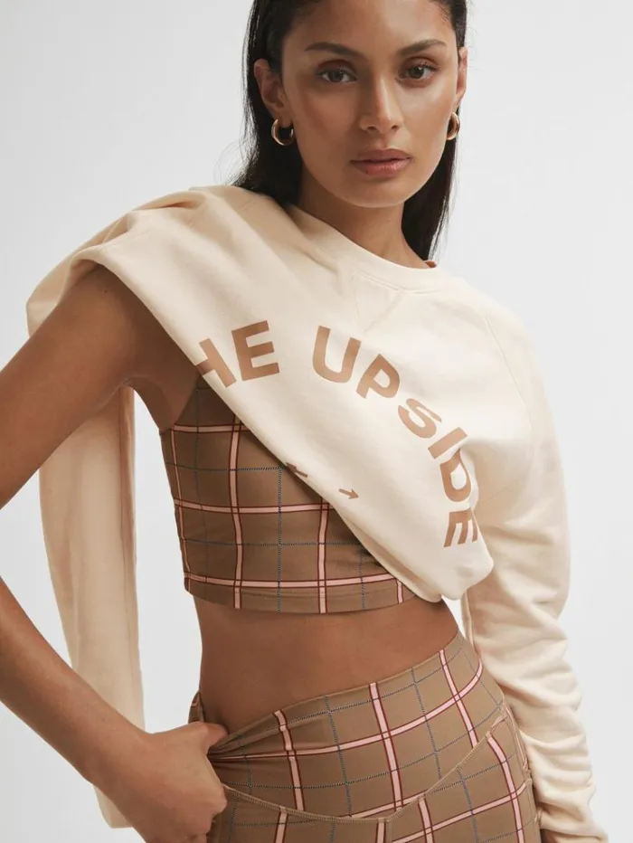 REISS Tops Women The Upside Relaxed Cotton Crew Neck Sweatshirt Cream