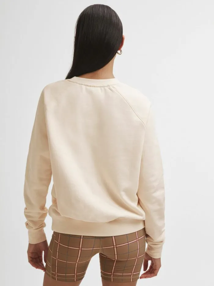 REISS Tops Women The Upside Relaxed Cotton Crew Neck Sweatshirt Cream