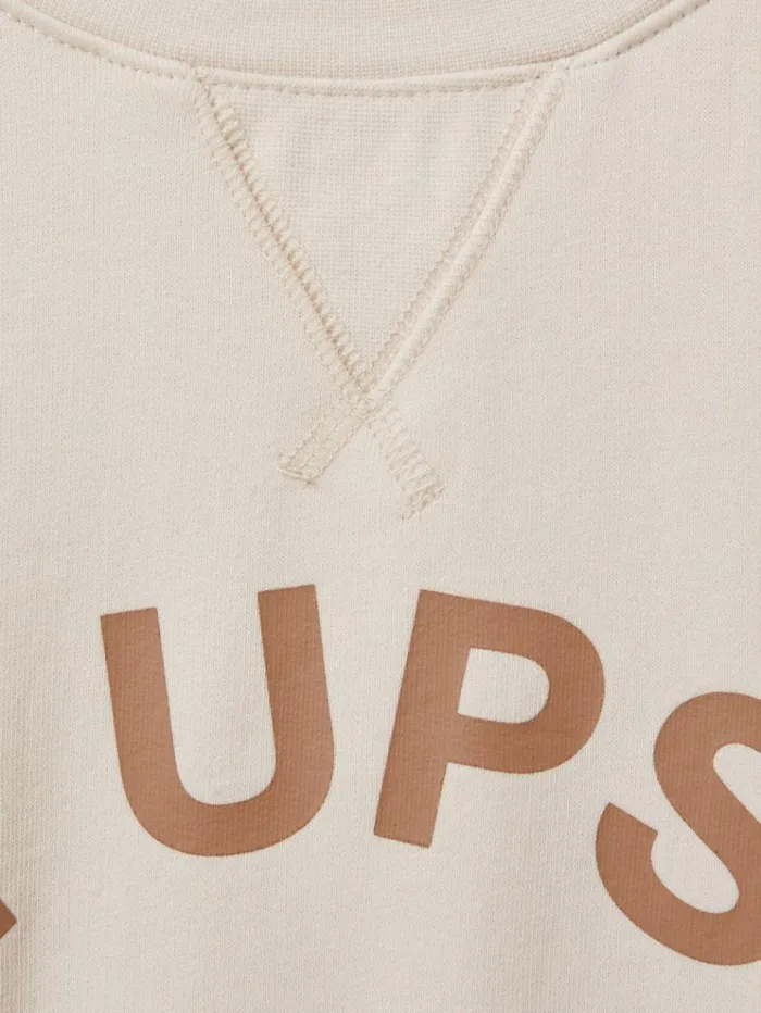 REISS Tops Women The Upside Relaxed Cotton Crew Neck Sweatshirt Cream
