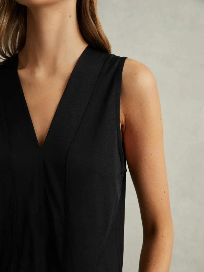 REISS Tops Women VNeck Shell Top Black