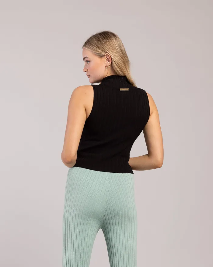 Rib Lounge Funnel Neck Black Rib Tops Bloch Adult
