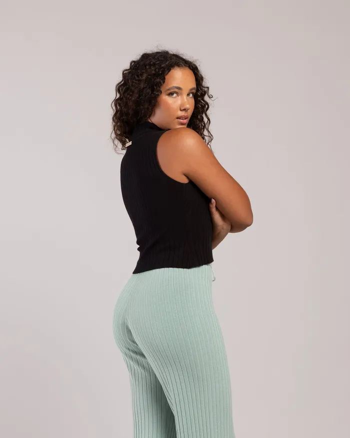 Rib Lounge Funnel Neck Black Rib Tops Bloch Adult