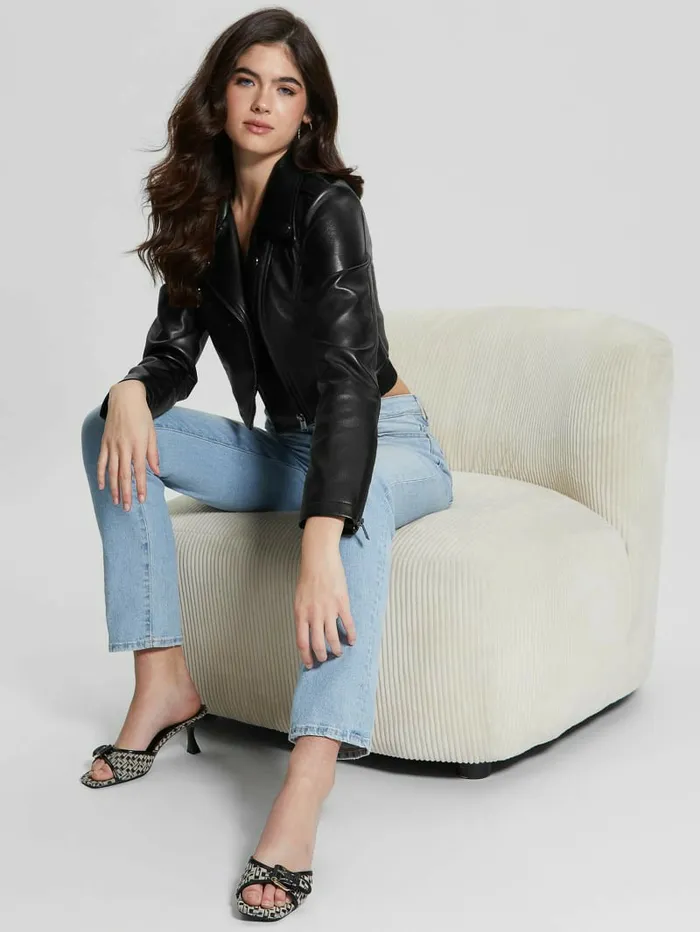 Rochelle FauxLeather Moto Jacket Black Jackets and Coats GUESS Women Rochelle FauxLeather Moto Jacket Black Jackets and Coats GUESS Women