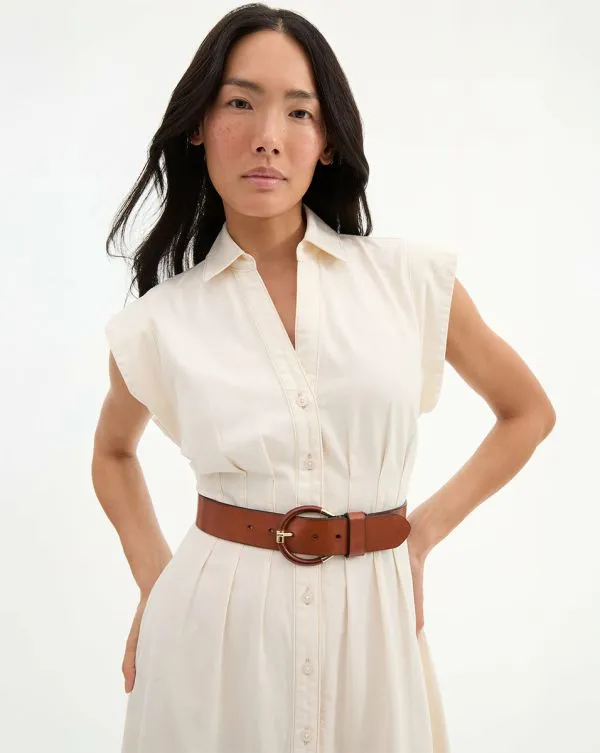Ruben Midi Dress Ecru Women Veronica Beard Dresses