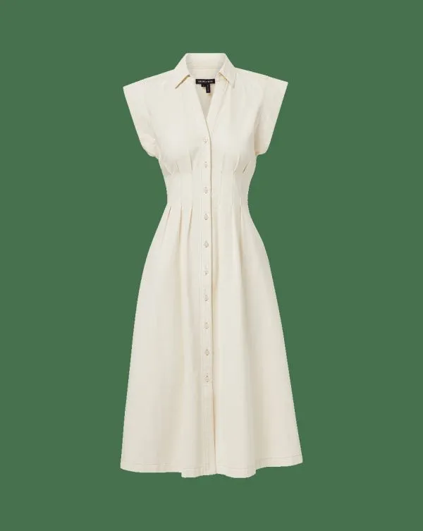 Ruben Midi Dress Ecru Women Veronica Beard Dresses