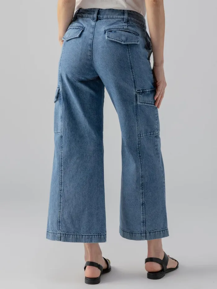 Sanctuary Clothing Denim Women Rebel Wide Leg Standard Rise Pant Hazy Blue