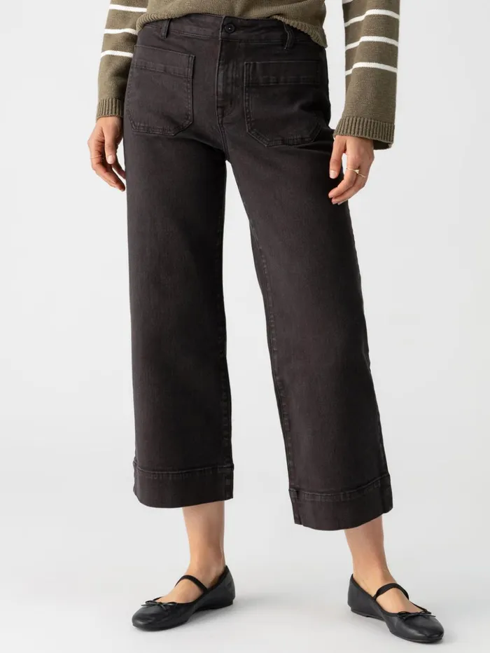 Sanctuary Clothing Denim Women The Marine Standard Rise Denim Pant Obsidian