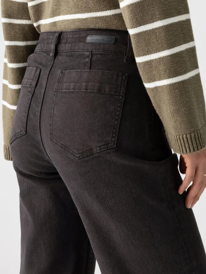Sanctuary Clothing Denim Women The Marine Standard Rise Denim Pant Obsidian