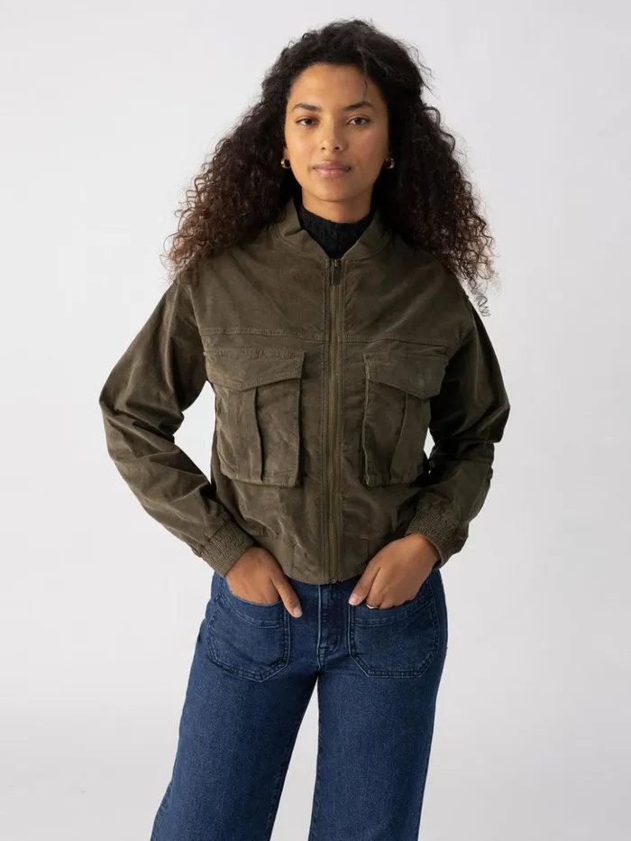 Sanctuary Clothing Jackets and Outerwear Women Corduroy Surplus Bomber Jacket Burnt Olive Sanctuary Clothing Jackets and Outerwear Women Corduroy Surplus Bomber Jacket Burnt Olive