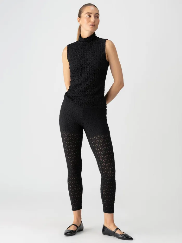 Sanctuary Clothing Leggings Women Pucker Up Lace Runway Standard Rise Legging Black Sanctuary Clothing Leggings Women Pucker Up Lace Runway Standard Rise Legging Black