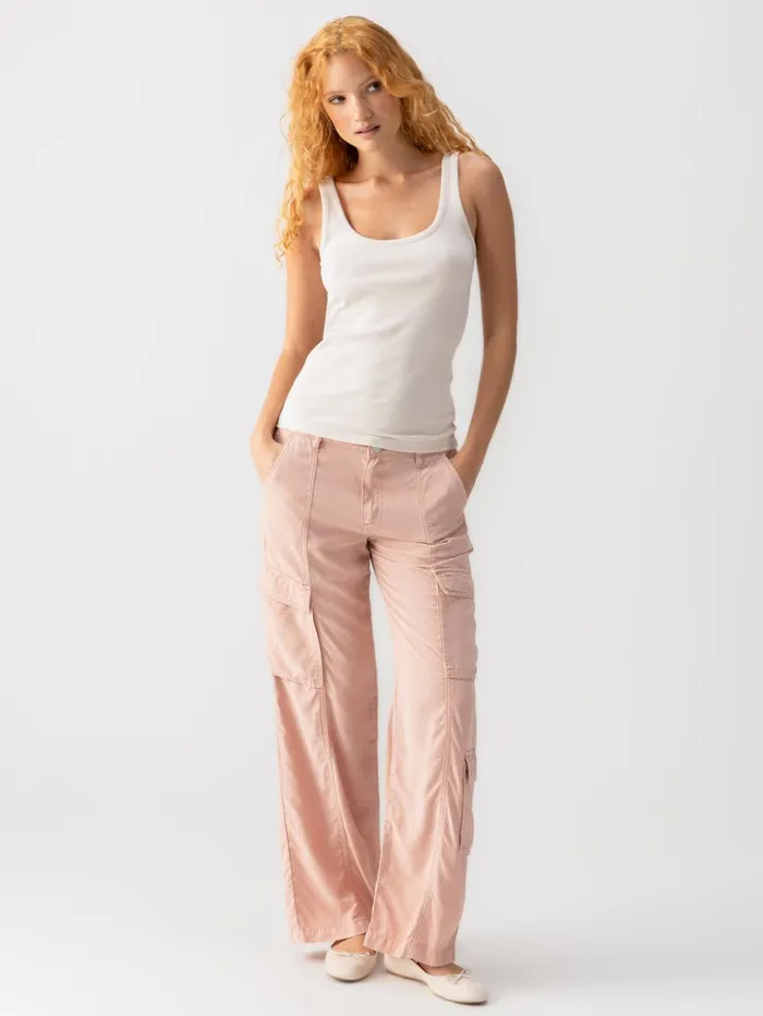 Sanctuary Clothing Pants Women Doheny Standard Rise Cargo Pant Smokey Rose