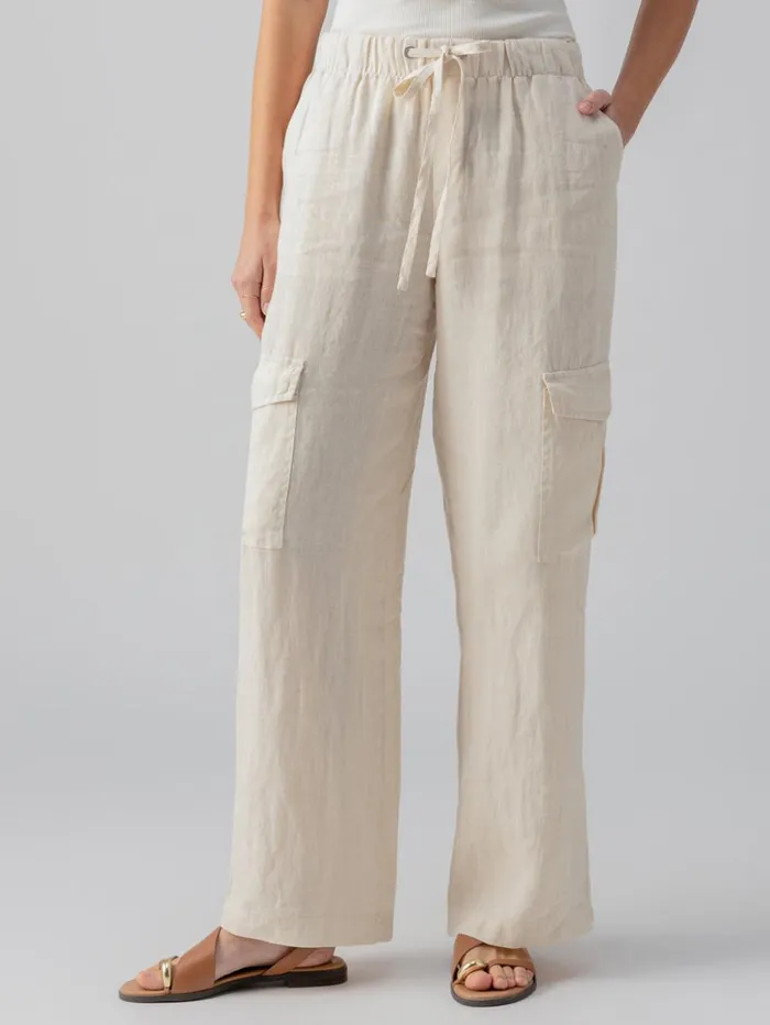 Sanctuary Clothing Pants Women Drift Linen Cargo SemiHigh Rise Pant Birch