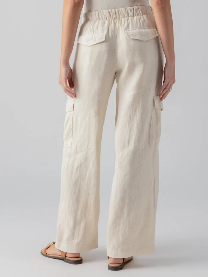 Sanctuary Clothing Pants Women Drift Linen Cargo SemiHigh Rise Pant Birch