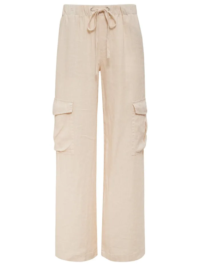 Sanctuary Clothing Pants Women Drift Linen Cargo SemiHigh Rise Pant Birch