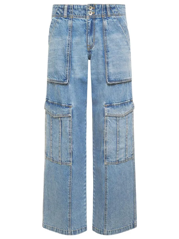 Sanctuary Clothing Pants Women Level Up Standard Rise Denim Cargo Pant Digital Blue Sanctuary Clothing Pants Women Level Up Standard Rise Denim Cargo Pant Digital Blue
