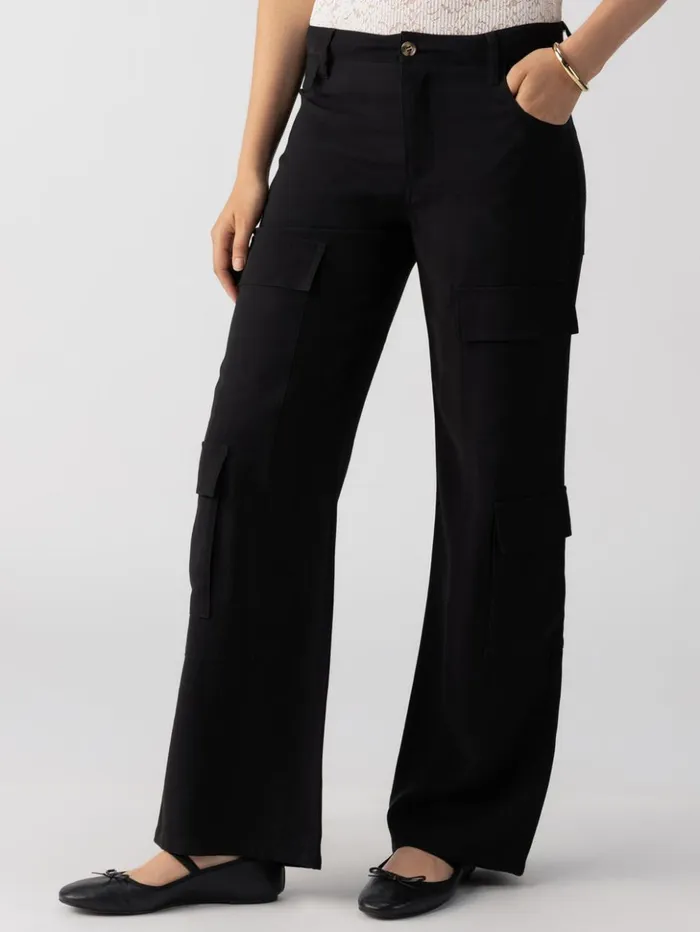 Sanctuary Clothing Pants Women Low Slung Y2K Standard Rise Cargo Pant Black