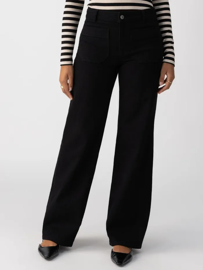 Sanctuary Clothing Pants Women Marine Full Length Standard Rise Jeans Black