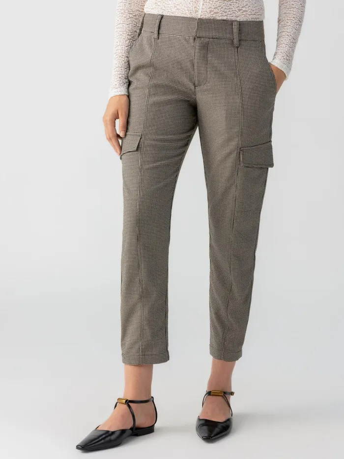 Sanctuary Clothing Pants Women Polished Cargo Standard Rise Pant Compact Houndstooth Sanctuary Clothing Pants Women Polished Cargo Standard Rise Pant Compact Houndstooth