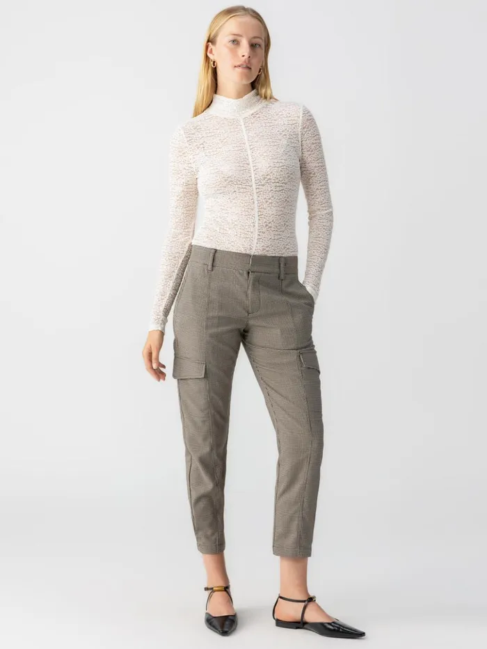 Sanctuary Clothing Pants Women Polished Cargo Standard Rise Pant Compact Houndstooth Sanctuary Clothing Pants Women Polished Cargo Standard Rise Pant Compact Houndstooth
