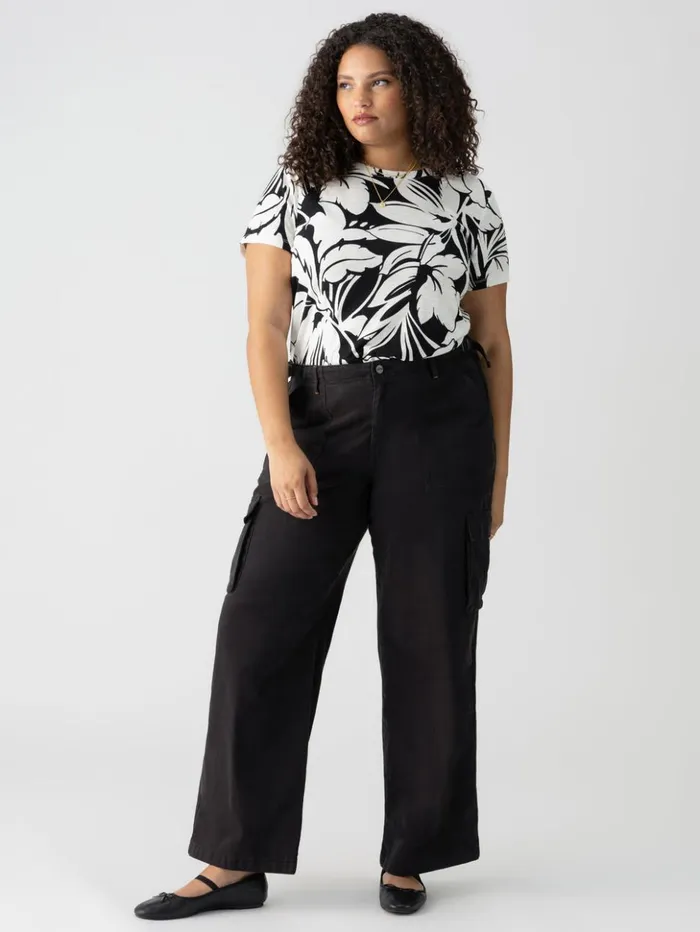 Sanctuary Clothing Pants Women Reissue Cargo Standard Rise Pant Black Inclusive Collection