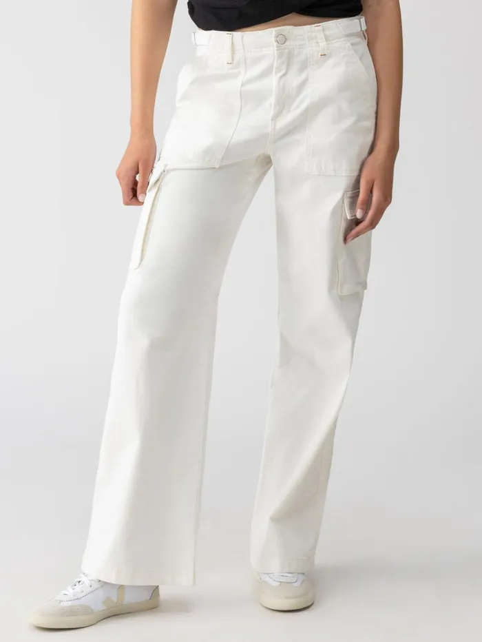 Sanctuary Clothing Pants Women Reissue Cargo Standard Rise Pant Powdered Sugar