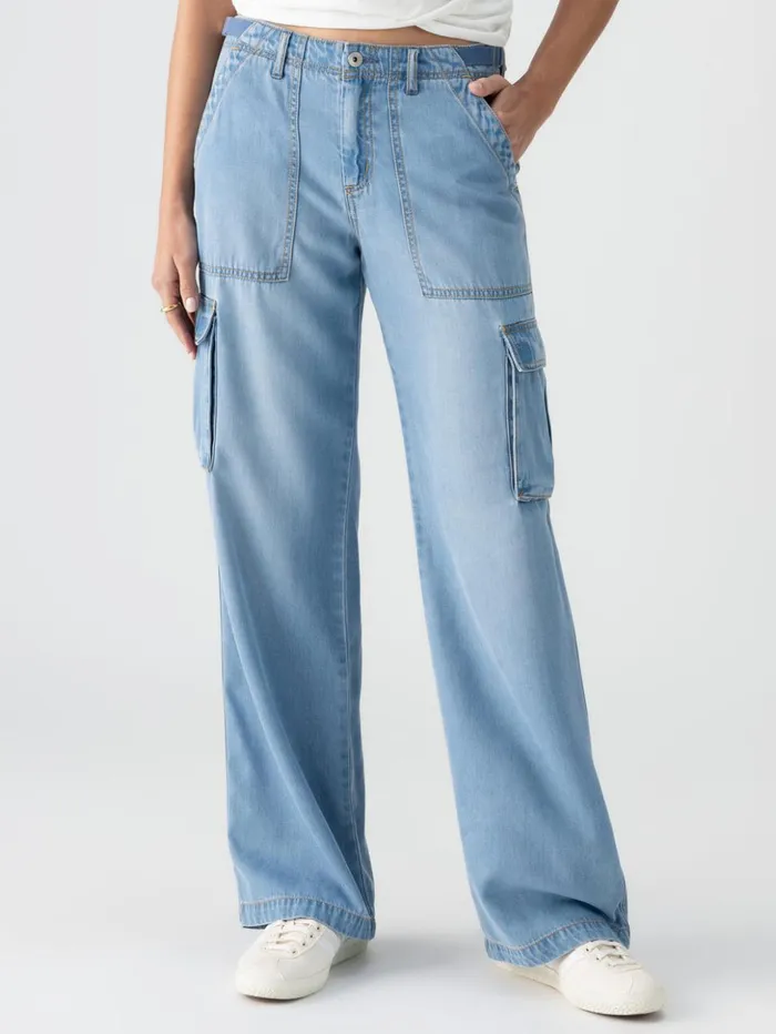 Sanctuary Clothing Pants Women Reissue Cargo Standard Rise Pant Sun Drenched