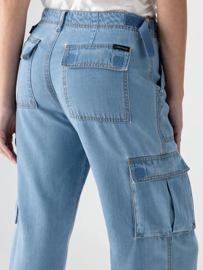 Sanctuary Clothing Pants Women Reissue Cargo Standard Rise Pant Sun Drenched