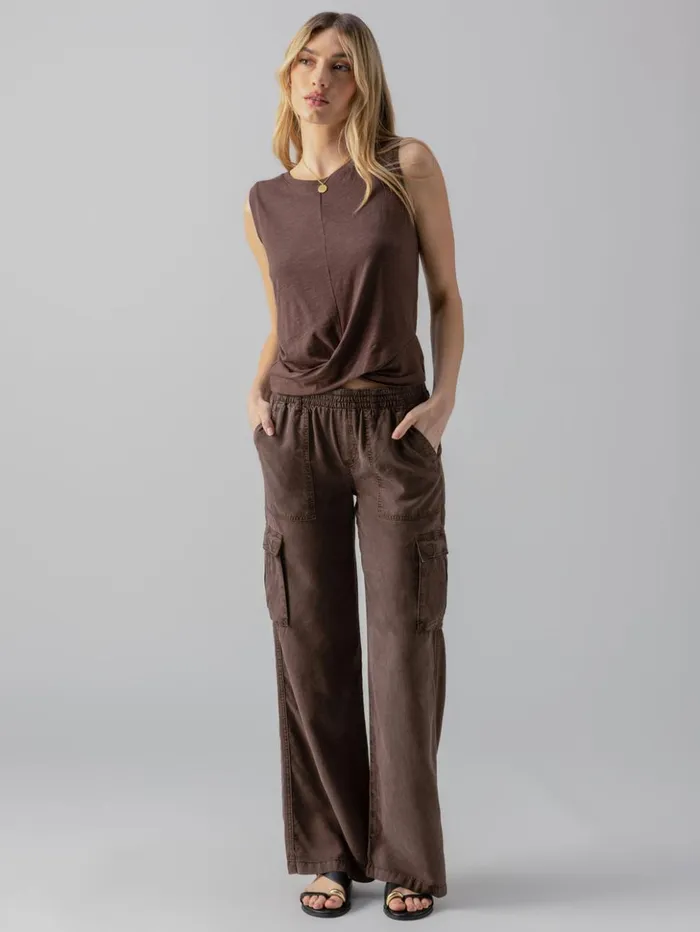 Sanctuary Clothing Pants Women Relaxed Reissue Cargo Standard Rise Pant Mud Bath