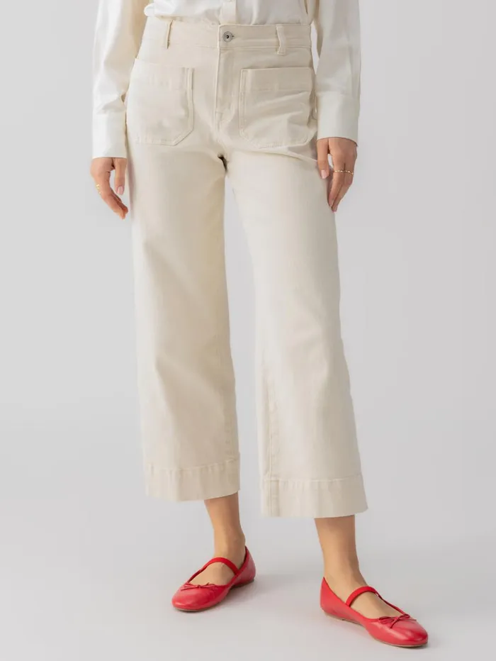 Sanctuary Clothing Pants Women The Marine Standard Rise Denim Pant French Vanilla