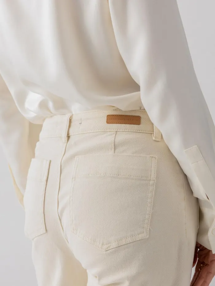 Sanctuary Clothing Pants Women The Marine Standard Rise Denim Pant French Vanilla