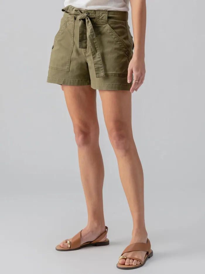 Sanctuary Clothing Shorts Women Reissue Sash Standard Rise Short Burnt Olive