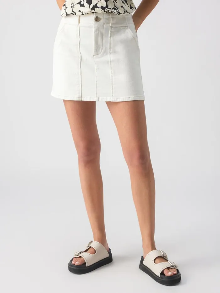Sanctuary Clothing Skirts Women Staycation SemiHigh Rise Skirt Chalk