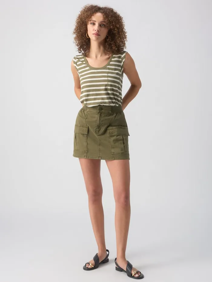 Sanctuary Clothing Skirts Women Surplus Essential SemiHigh Rise Skirt Burnt Olive