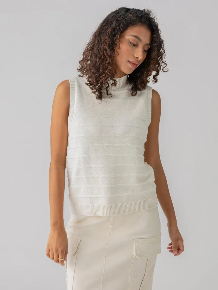 Sanctuary Clothing Sweaters and Cardis Women Life Is Easy Sweater Shell Tank Chalk Sanctuary Clothing Sweaters and Cardis Women Life Is Easy Sweater Shell Tank Chalk