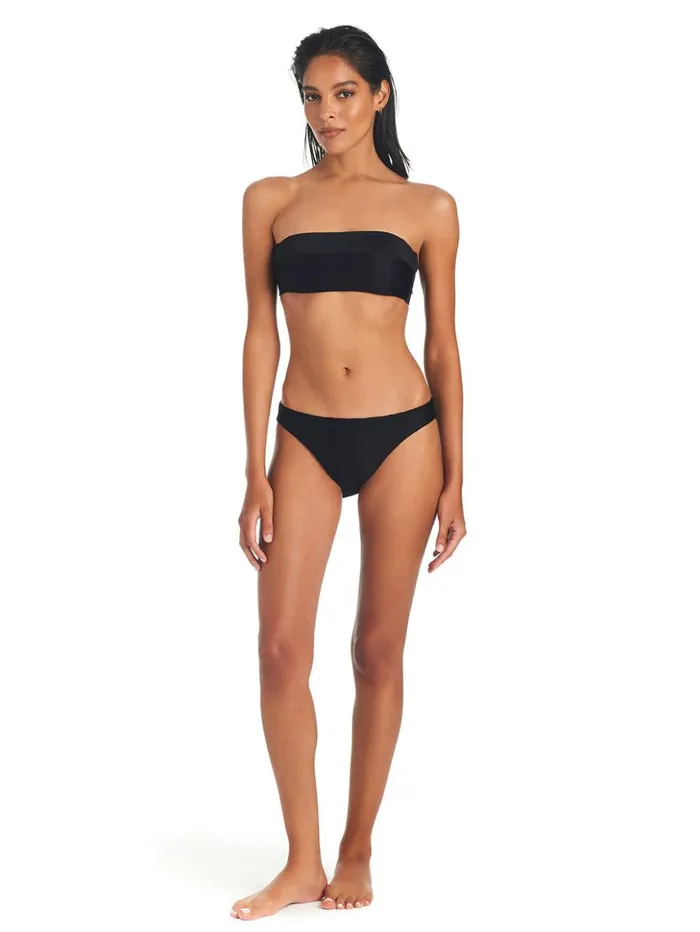 Sanctuary Clothing Swim Tops Women On The Water Texture Bandeau Bikini Top Black Sanctuary Clothing Swim Tops Women On The Water Texture Bandeau Bikini Top Black